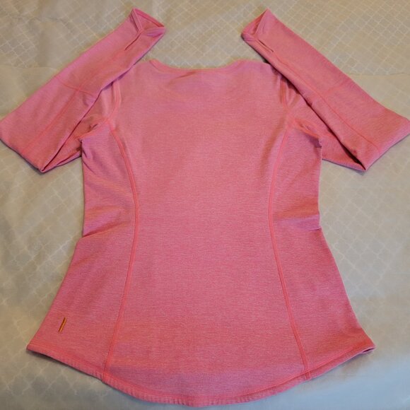 Vintage Lucy Pink Longsleeve Tee Hot Pink Top Activewear Size Small With Pockets - Picture 12 of 13